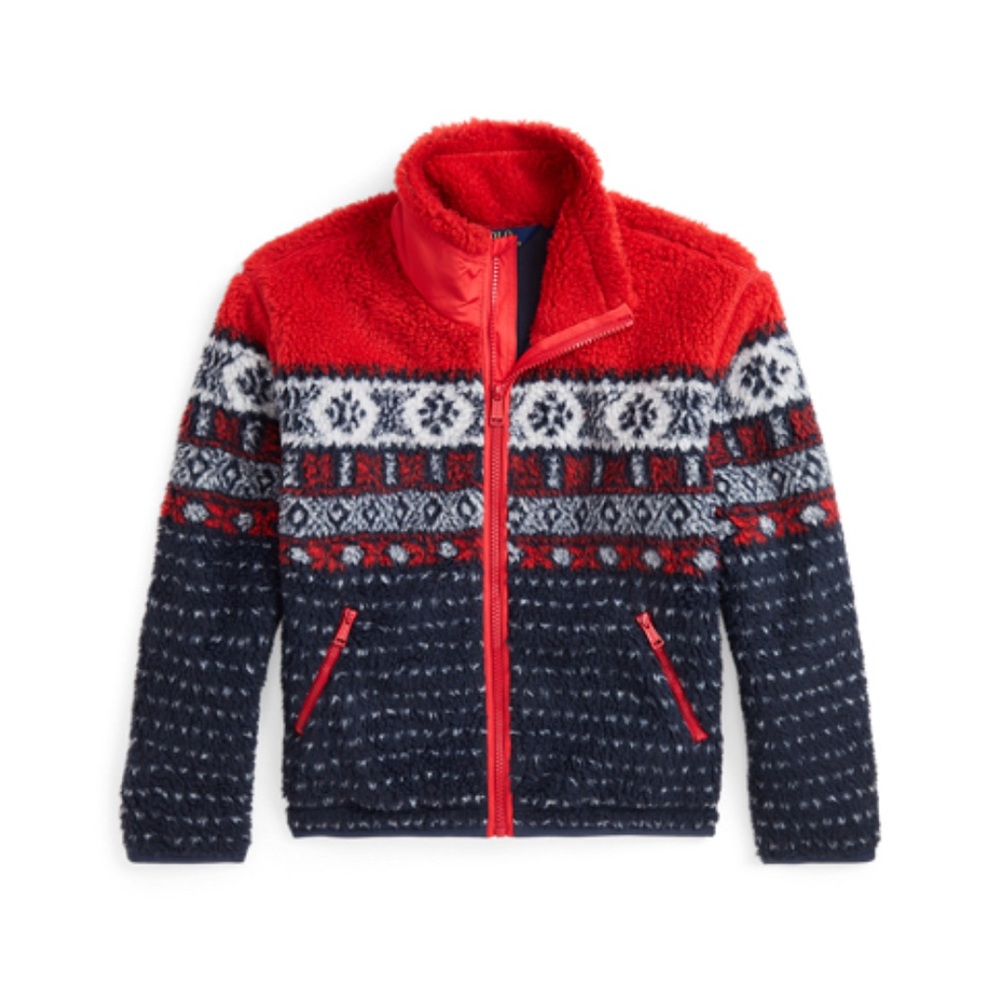 POLO RALPH LAUREN Fair Isle Teddy Fleece Jacket Girl’s size L (12-14) ,XL (16)